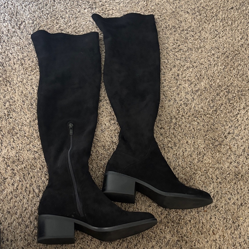 Steve Madden Black Over the Knee Aggie Boots Size 8 - Picture 4 of 7